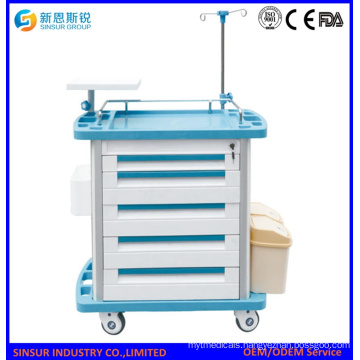 Hospital Furniture Emergency Treatment ABS Cart Trolley